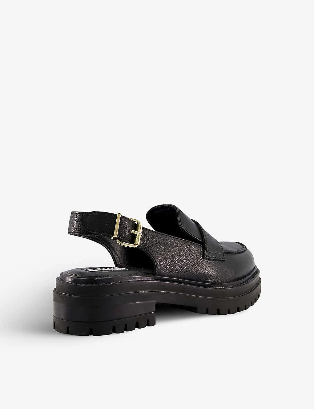 DUNE Grappa Chunky-sole Slingback Leather Loafers For Womens Black-leather 6 DUNE Grappa Chunky-sole Slingback Leather Loafers For Womens Black-leather - Image 4