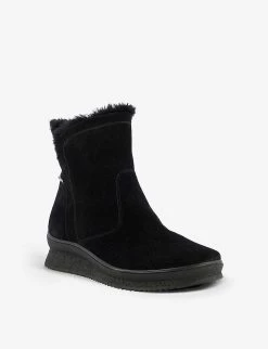 DUNE Peeky Waterproof Platform Suede Boots For Womens Black-suede -Dune London Sales Store unnamed file 1014