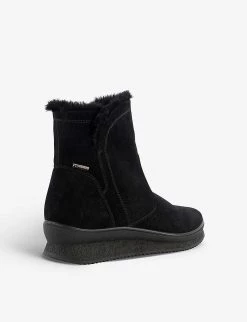 DUNE Peeky Waterproof Platform Suede Boots For Womens Black-suede -Dune London Sales Store unnamed file 1015