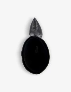 DUNE Spice Snakeskin-embossed Leather Knee-high Boots For Womens Black-croc Print Leather -Dune London Sales Store unnamed file 1048