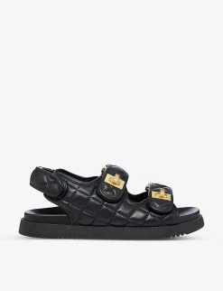 DUNE Lockstockk Double-strap Leather Sandals For Womens Black-leather -Dune London Sales Store unnamed file 106