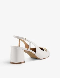 DUNE Cassie Snaffle-trim Leather Slingback Heels For Womens White-leather Mix -Dune London Sales Store unnamed file 1066