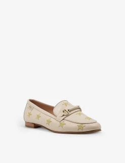 DUNE Goldfinch Star-embroidered Leather Loafers For Womens Ecru-leather -Dune London Sales Store unnamed file 1074