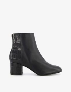 DUNE Oleah Leather Ankle Boots For Womens Black-leather -Dune London Sales Store unnamed file 1086