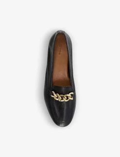 DUNE Goldsmith Chain-trim Leather Loafers For Womens Black-leather -Dune London Sales Store unnamed file 1088