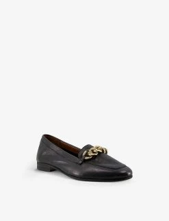 DUNE Goldsmith Chain-trim Leather Loafers For Womens Black-leather -Dune London Sales Store unnamed file 1089