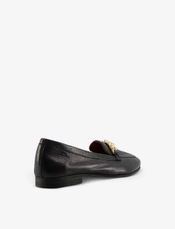 DUNE Goldsmith Chain-trim Leather Loafers For Womens Black-leather -Dune London Sales Store unnamed file 1090