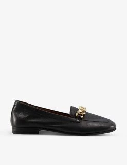 DUNE Goldsmith Chain-trim Leather Loafers For Womens Black-leather -Dune London Sales Store unnamed file 1091