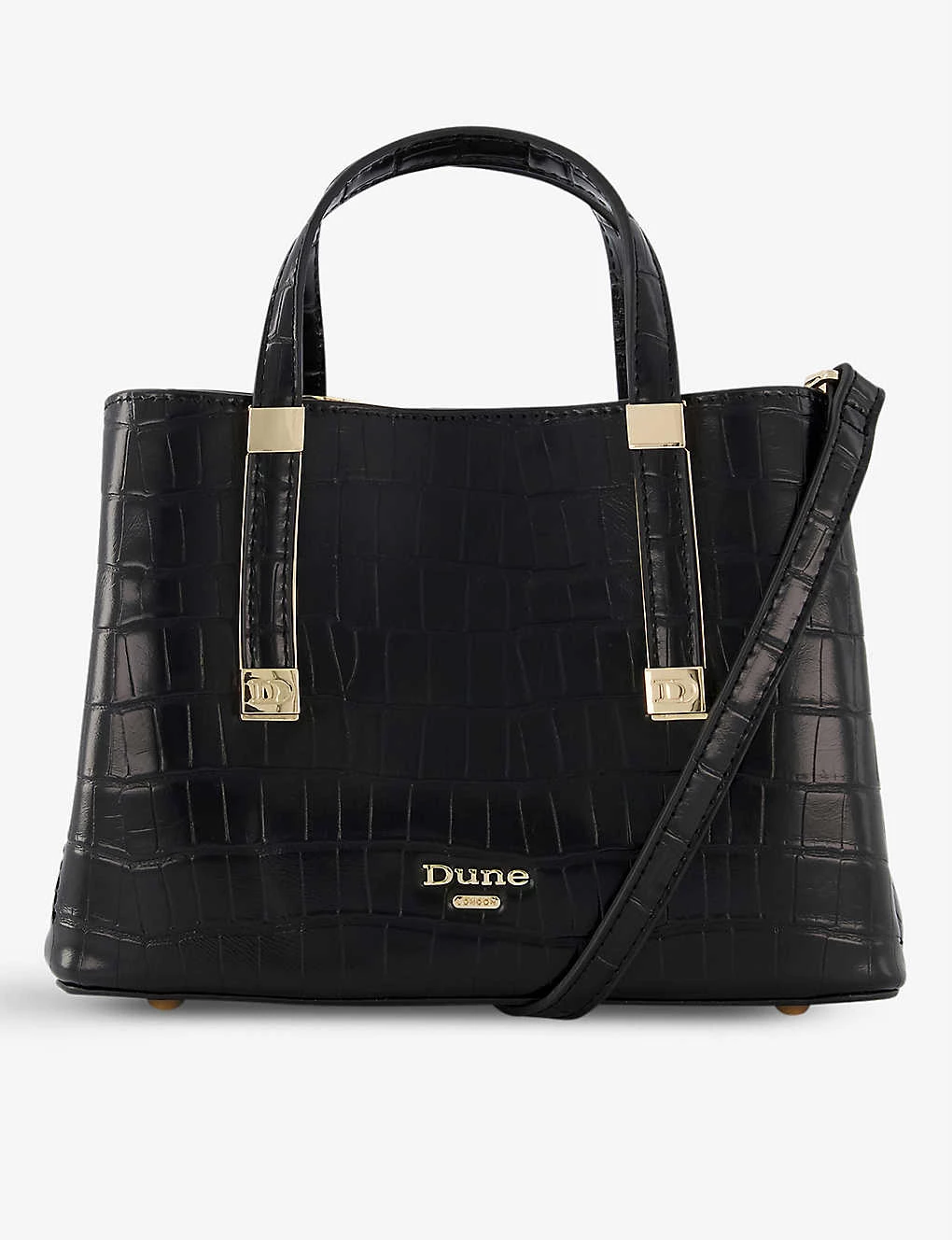 DUNE Dinkydorrie Logo-embossed Faux-leather Tote Bag For Womens Black-synthetic Croc 3 DUNE Dinkydorrie Logo-embossed Faux-leather Tote Bag For Womens Black-synthetic Croc