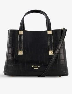 DUNE Dinkydorrie Logo-embossed Faux-leather Tote Bag For Womens Black-synthetic Croc 9 DUNE Dinkydorrie Logo-embossed Faux-leather Tote Bag For Womens Black-synthetic Croc -Dune London Sales Store unnamed file 1095