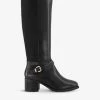 DUNE Tildings Croc-effect Knee-high Leather Riding Boots For Womens Black-leather 2 DUNE Tildings Croc-effect Knee-high Leather Riding Boots For Womens Black-leather -Dune London Sales Store unnamed file 1096