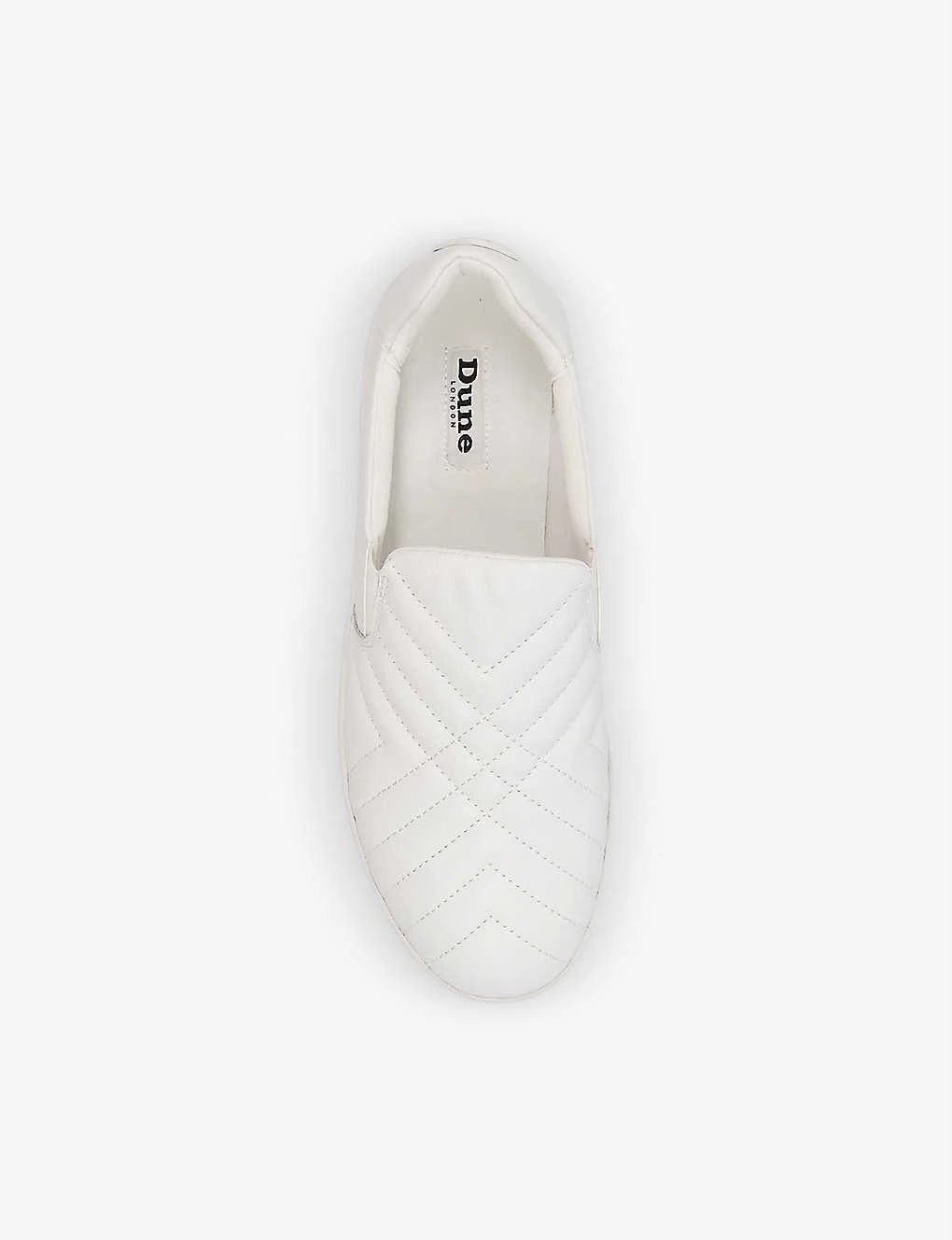 DUNE Effortless Quilted-leather Trainers For Womens White-leather Mix 4 DUNE Effortless Quilted-leather Trainers For Womens White-leather Mix - Image 2