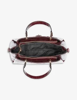 DUNE Darryyl Padlock-detail Croc-embossed Patent Tote Bag For Womens Berry Croc Synthetic 8 DUNE Darryyl Padlock-detail Croc-embossed Patent Tote Bag For Womens Berry Croc Synthetic -Dune London Sales Store unnamed file 1123