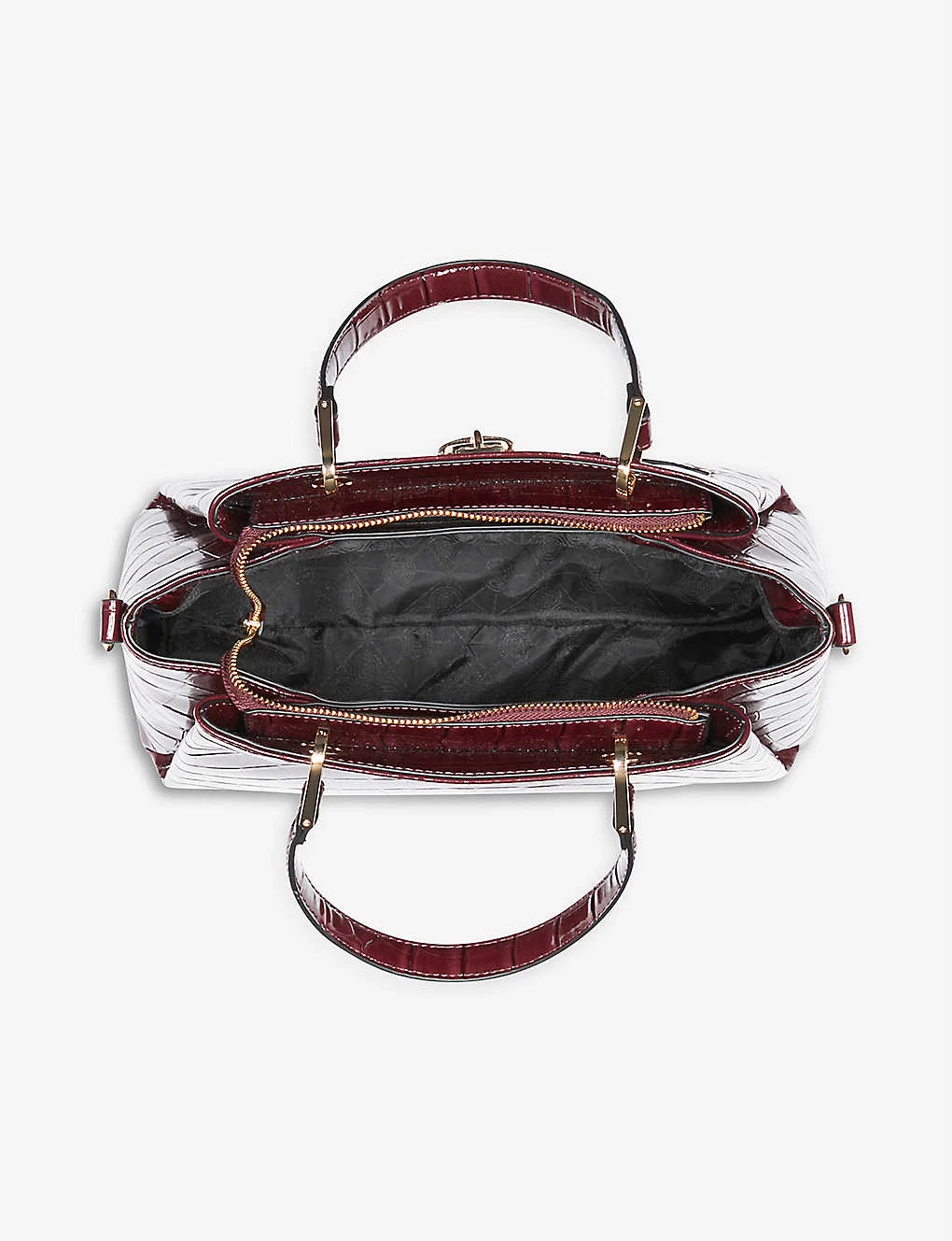 DUNE Darryyl Padlock-detail Croc-embossed Patent Tote Bag For Womens Berry Croc Synthetic 5 DUNE Darryyl Padlock-detail Croc-embossed Patent Tote Bag For Womens Berry Croc Synthetic - Image 3