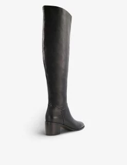 DUNE Sander Knee-high Leather Boots For Womens Black-leather -Dune London Sales Store unnamed file 1162