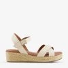 DUNE Linnie Flatform Jute-trim Leather Sandals For Womens Ecru-leather