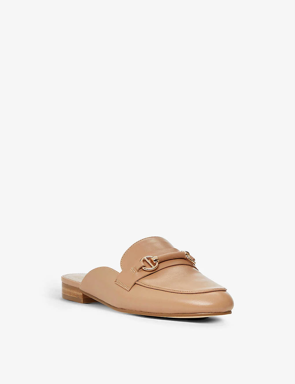 DUNE Glowin Snaffle Trim Backless Leather Loafers For Womens Camel-leather 5 DUNE Glowin Snaffle Trim Backless Leather Loafers For Womens Camel-leather - Image 3