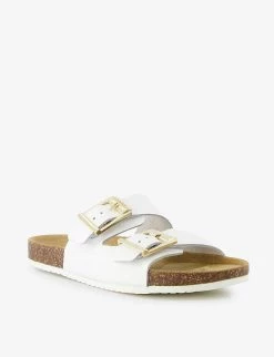 DUNE Lexington Double-strap Leather Sandals For Womens White-leather -Dune London Sales Store unnamed file 1185