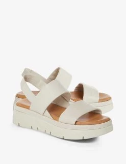 DUNE Location Padded Leather Flatform Sandals For Womens Ecru-leather -Dune London Sales Store unnamed file 12