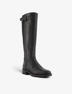 DUNE Trend Leather Knee-high Riding Boots Black-leather -Dune London Sales Store unnamed file 1204