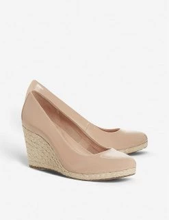 DUNE Annabella Patent-leather Espadrille Wedge Sandals For Womens Nude-patent Synthetic -Dune London Sales Store unnamed file 1215