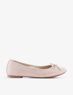 DUNE Harpar 2 Embossed Faux-leather Ballet Pumps For Womens Rose Gold-synthetic