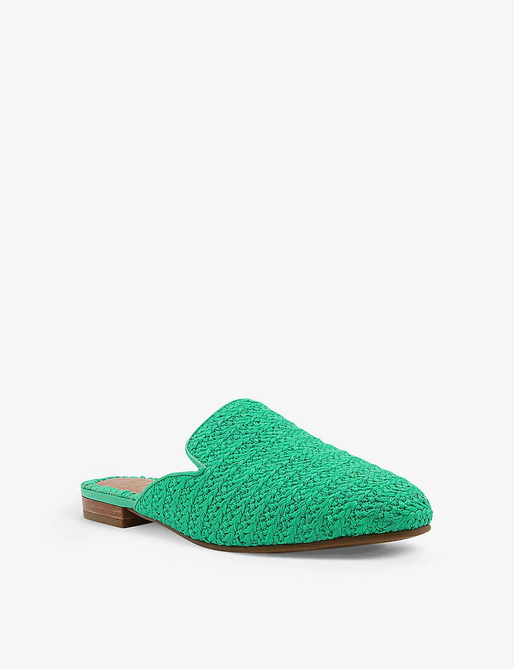 DUNE Grecian Backless Crochet Mules For Womens Green-fabric 5 DUNE Grecian Backless Crochet Mules For Womens Green-fabric - Image 3