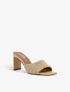 DUNE March Heeled Woven Mules For Womens Natural-fabric -Dune London Sales Store unnamed file 1255