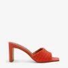 DUNE March Heeled Woven Mules Orange-fabric 2 DUNE March Heeled Woven Mules Orange-fabric -Dune London Sales Store unnamed file 1258