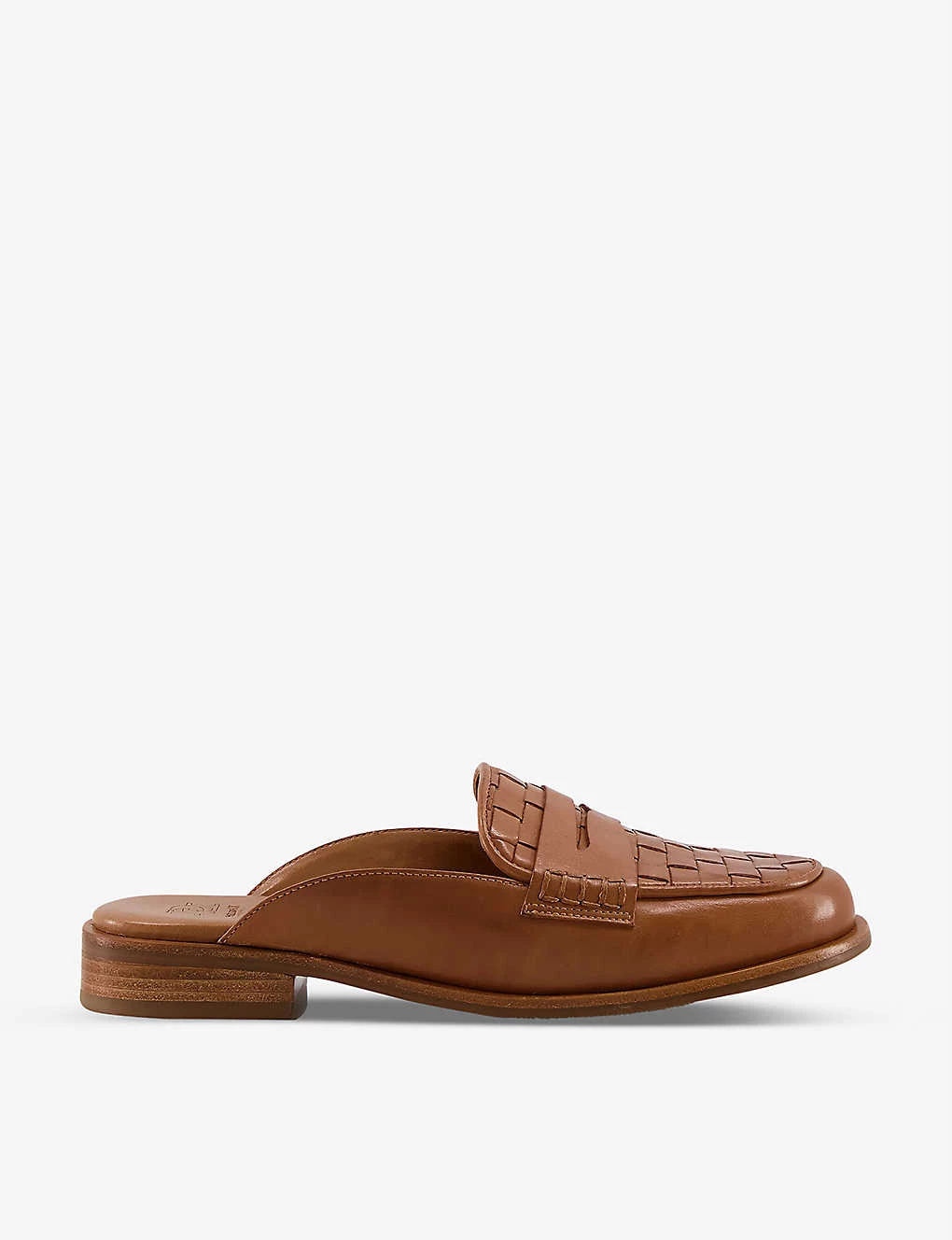 DUNE Gradient Backless Leather Penny Loafers For Womens Tan-leather 7 DUNE Gradient Backless Leather Penny Loafers For Womens Tan-leather - Image 5