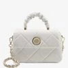 DUNE Duchess Medium Quilted Leather Cross-body Bag For Womens White-leather