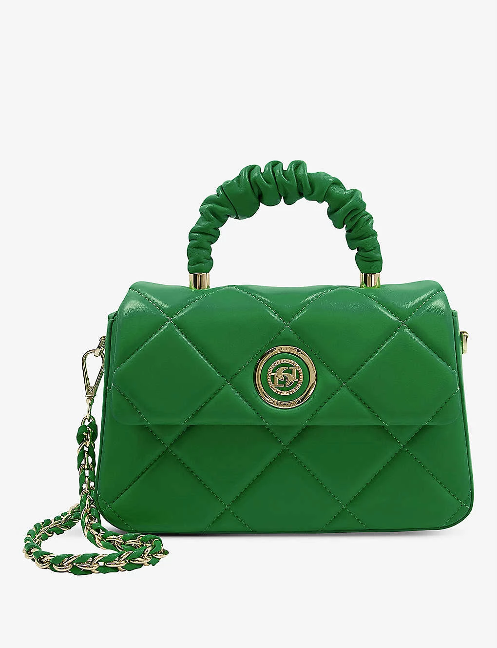 DUNE Duchess Medium Quilted Leather Cross-body Bag For Womens Green-leather 6 DUNE Duchess Medium Quilted Leather Cross-body Bag For Womens Green-leather - Image 4