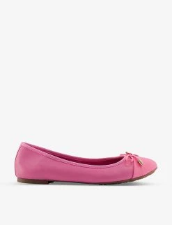 DUNE Hartlyn Leather Ballerina Flats For Womens Pink-leather