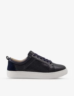 DUNE Estee Embossed Faux-leather Low-top Trainers For Womens Navy-synthetic