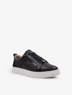 DUNE Estee Embossed Faux-leather Low-top Trainers For Womens Navy-synthetic -Dune London Sales Store unnamed file 1302