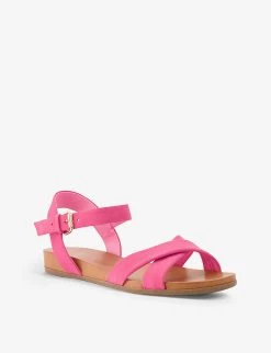 DUNE Landie Cross-strap Leather Sandals For Womens Pink-nubuck -Dune London Sales Store unnamed file 1307