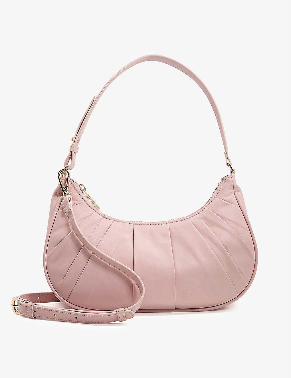 DUNE Dreyya Pleated Leather Shoulder Bag For Womens Blush-leather 3 DUNE Dreyya Pleated Leather Shoulder Bag For Womens Blush-leather