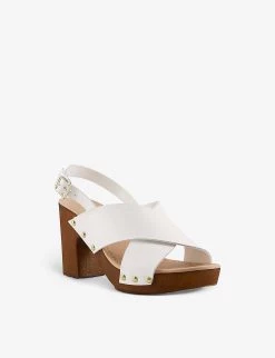 DUNE Jingers Cross-strap Leather Clogs For Womens White-leather 9 DUNE Jingers Cross-strap Leather Clogs For Womens White-leather -Dune London Sales Store unnamed file 1338