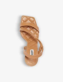 DUNE Marbled Asymmetric Quilted Leather Sandals For Womens Caramel-leather -Dune London Sales Store unnamed file 135