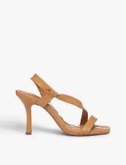 DUNE Marbled Asymmetric Quilted Leather Sandals For Womens Caramel-leather -Dune London Sales Store unnamed file 136