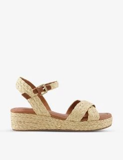 DUNE Linnie Braided Jute Flatform Sandals For Womens Natural-synthetic