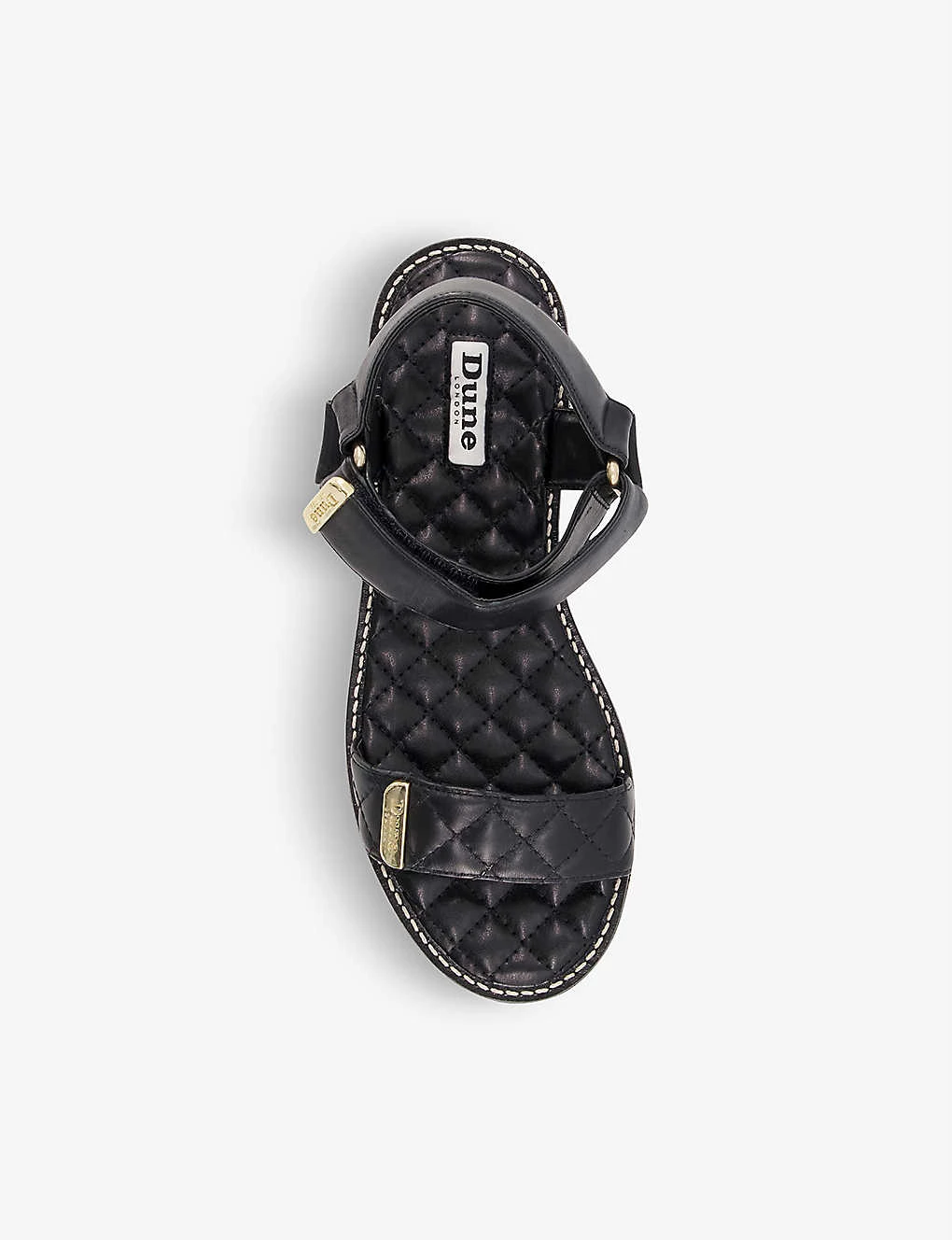DUNE Luxx Quilted Leather Flatform Sandals For Womens Black-leather 4 DUNE Luxx Quilted Leather Flatform Sandals For Womens Black-leather - Image 2