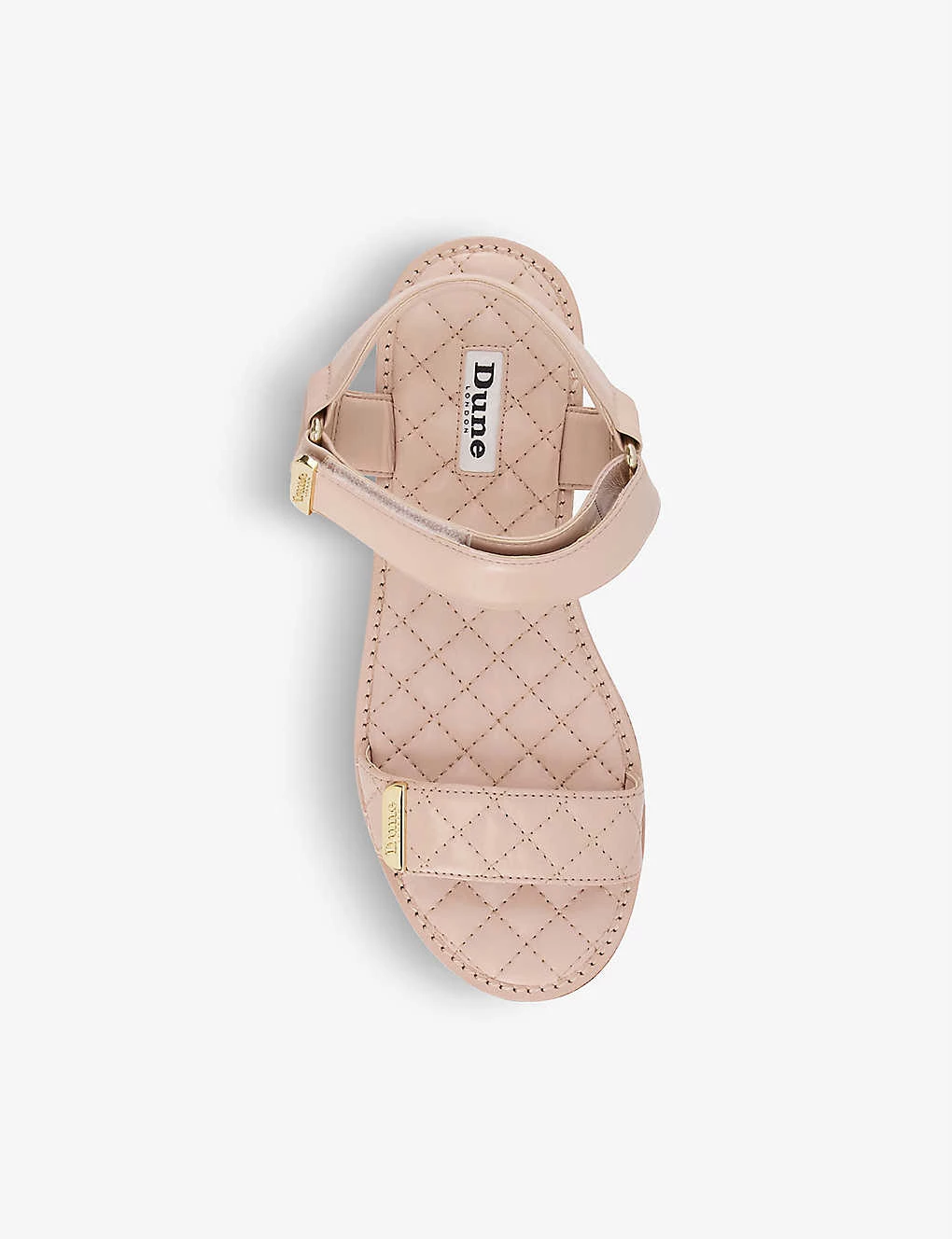 DUNE Lockstockk Double-strap Quilted Leather Sandals For Womens Nude -leather 4 DUNE Lockstockk Double-strap Quilted Leather Sandals For Womens Nude -leather - Image 2