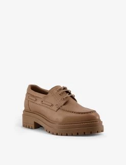 DUNE Fortune Cleat-sole Leather Boat Shoes For Womens Camel-leather -Dune London Sales Store unnamed file 1401