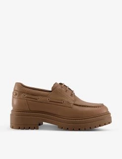 DUNE Fortune Cleat-sole Leather Boat Shoes For Womens Camel-leather -Dune London Sales Store unnamed file 1403