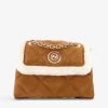 DUNE Duchess Quilted Faux Shearling-trimmed Suede Cross-body Bag For Womens Tan-suede -Dune London Sales Store unnamed file 1412