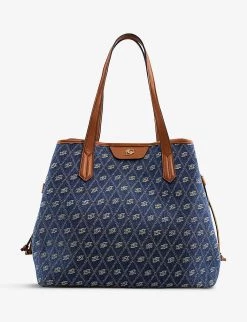 DUNE Denton Large Woven Tote Bag For Womens Blue-denim Fabric -Dune London Sales Store unnamed file 1425