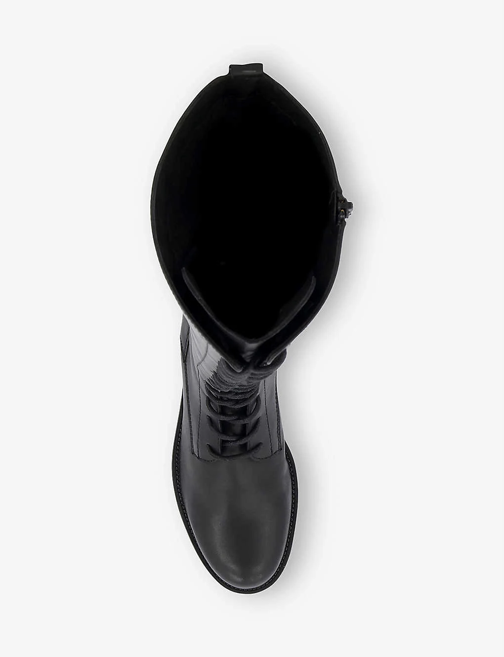 DUNE Traile Lace-up Knee-high Leather Boots For Womens Black-leather 4 DUNE Traile Lace-up Knee-high Leather Boots For Womens Black-leather - Image 2