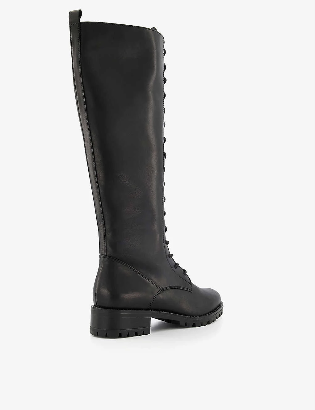 DUNE Traile Lace-up Knee-high Leather Boots For Womens Black-leather 6 DUNE Traile Lace-up Knee-high Leather Boots For Womens Black-leather - Image 4