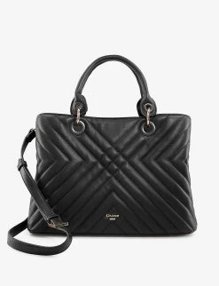 DUNE Doria Quilted Faux-leather Tote For Womens Black-plain Synthetic